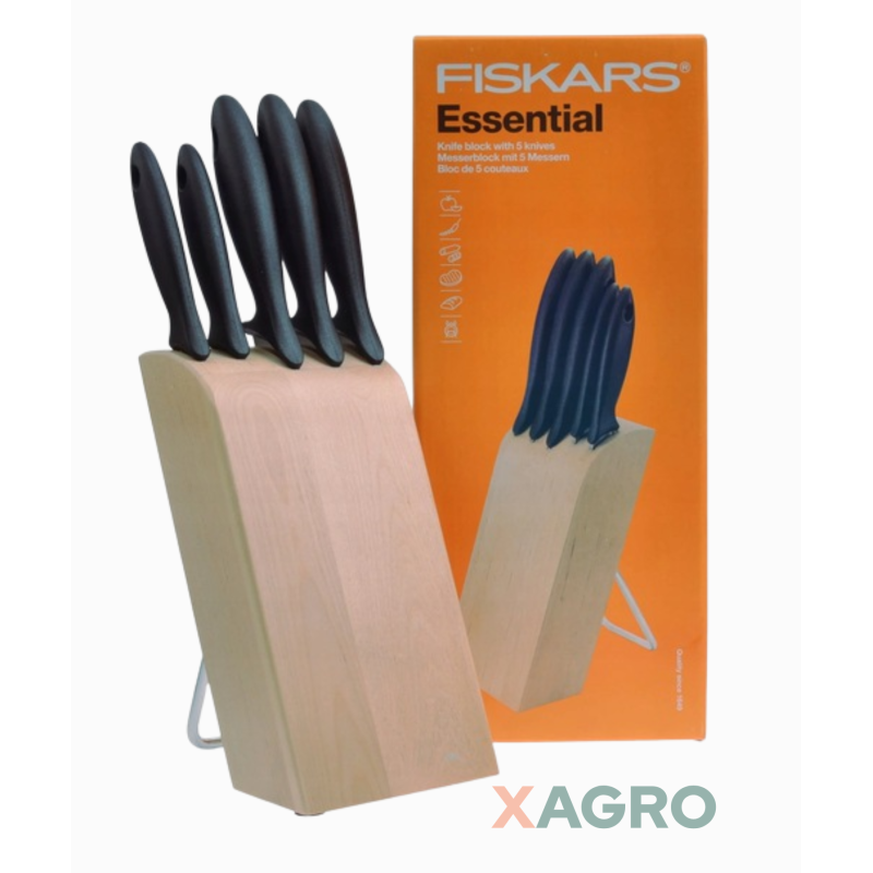 Zestaw 5 noży w bloku Essential 1023782 Fiskars