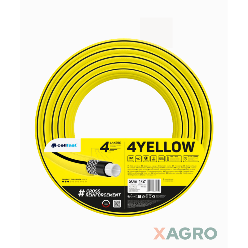 Wąż ogrodowy 4 YELLOW 1/2″ Cellfast
