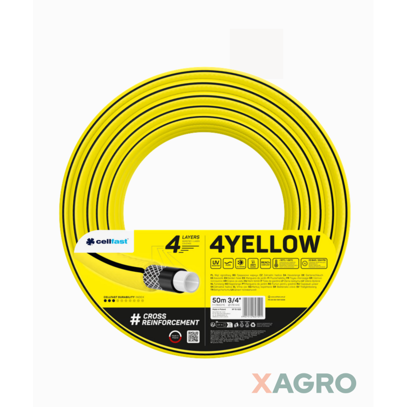 Wąż ogrodowy 4 YELLOW 3/4″ Cellfast