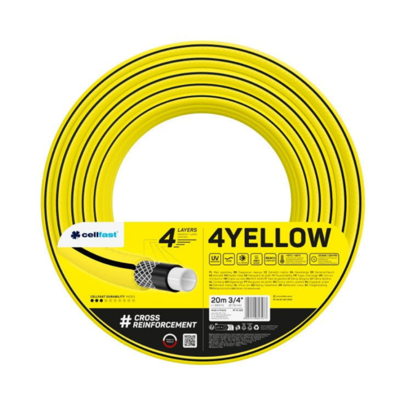 Wąż ogrodowy 4 YELLOW 3/4″ Cellfast