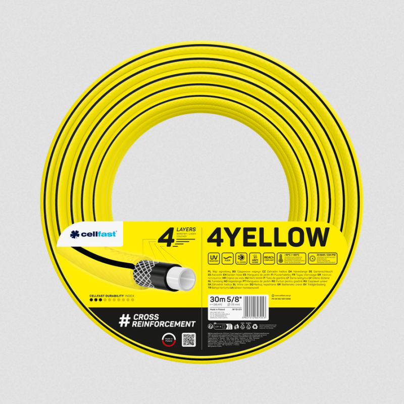 Wąż ogrodowy 4 YELLOW 5/8″ Cellfast
