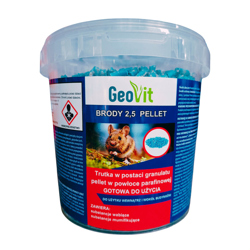 Brody 2,5 pellet, granulki, granulat, trutka, myszy, szczury, gryzonie.