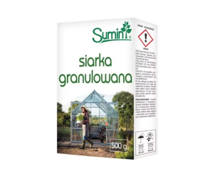 Siarka granulowana Sumin, dezynfekcja szklarni, tuneli, magazynów, zakwaszanie gleby.