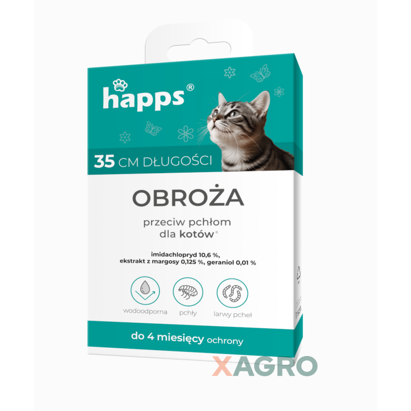 Obroża przeciw pchłom dla kotów Happs