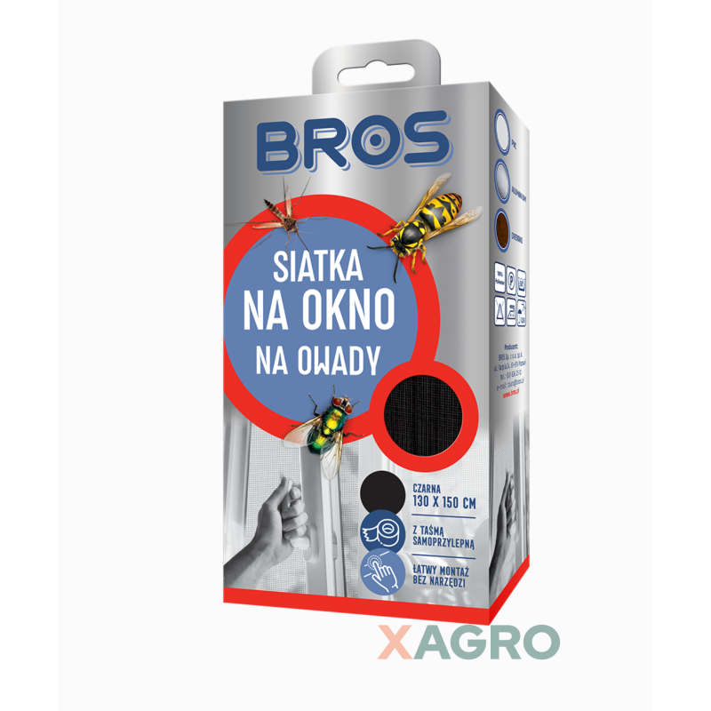 Siatka na okno Bros czarna